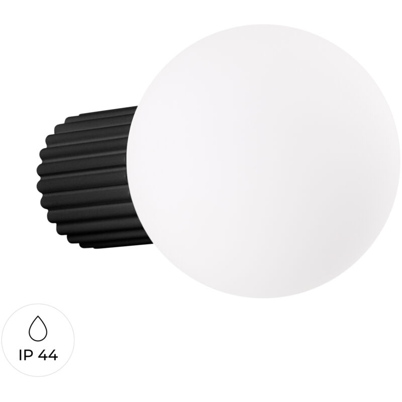 foto del prodotto lampada da parete halo nero 12x12x17cm sollux