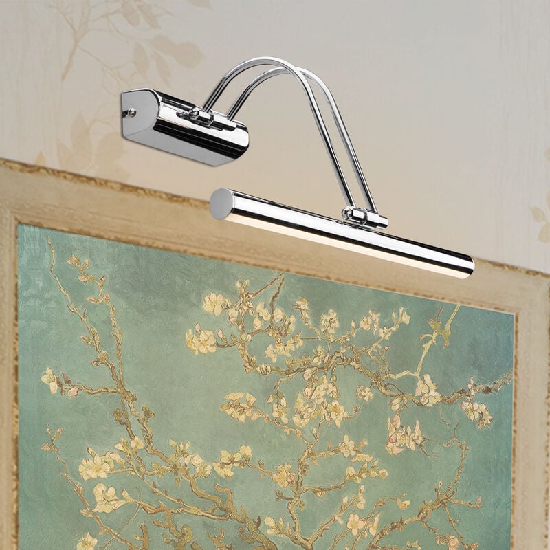 foto del prodotto lampada da parete hartlepool per quadri applique a led color cromo lux.pro