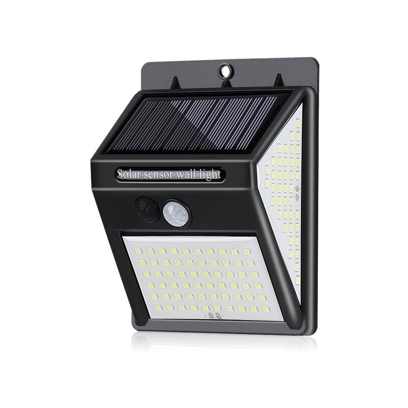foto del prodotto lampada da parete impermeabile per esterni con luce solare con sensore di movimento, 144 led, luce solare, illuminazione di sicurezza per esterni
