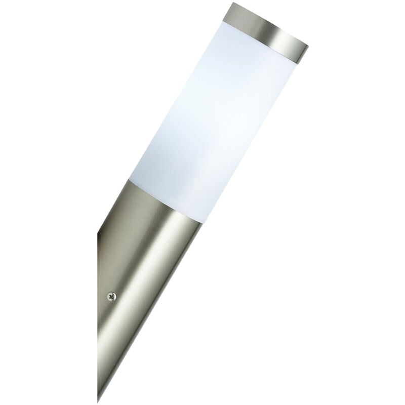 foto del prodotto lampada da parete in acciaio inox torcia da parete per esterni lampada da parete da giardino balcone, opale, 1x attacco e27, dxh 7,8x36,5 cm