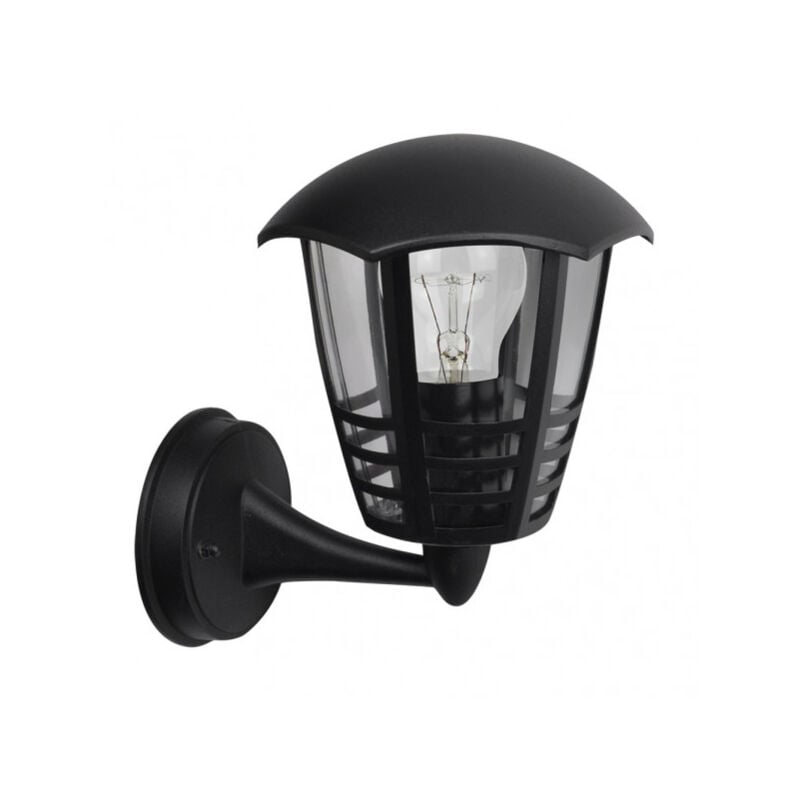 foto del prodotto lampada da parete in alluminio alnilan 1xe27 nero ip44 24x21,5x18 cm
