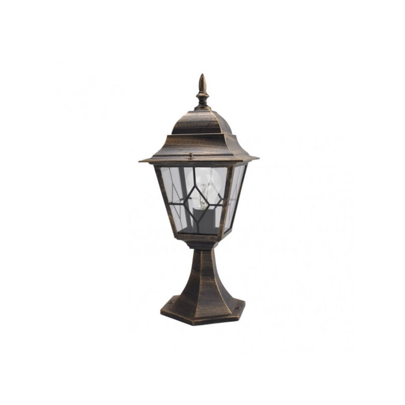 foto del prodotto lampada da parete in alluminio bootes 1xe27 nero oro 44x18,5x18,5 cm ip4
