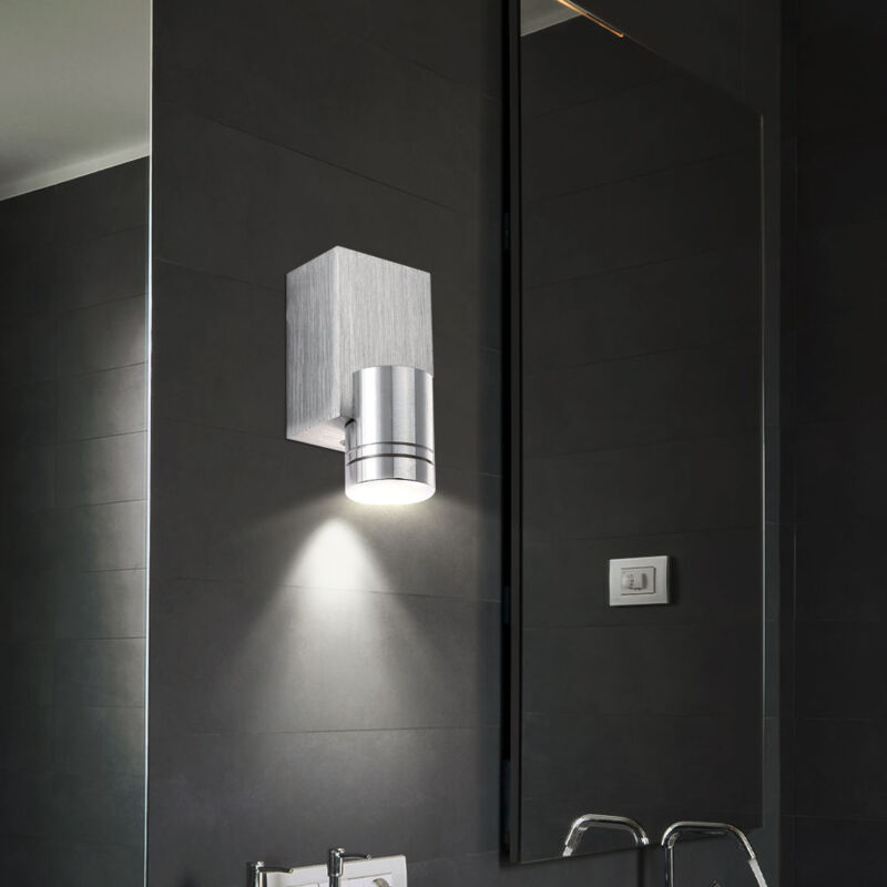 foto del prodotto lampada da parete in alluminio, moderna lampada da parete per corridoio, spazzolata, led 1w 80lm bianco caldo, lxpxa 4,5 x 4 x 8,3 cm