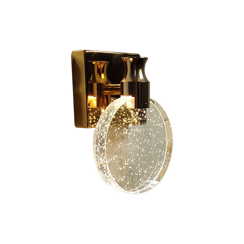 foto del prodotto lampada da parete in cristallo, lampada da parete per interni in stile nordico di lusso, lampada da parete rotonda creativa per camera da letto,