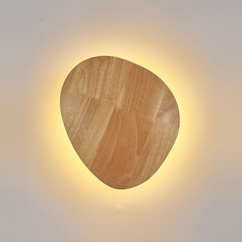 foto del prodotto lampada da parete in legno lampada da parete ovale a led lampada da parete geometrica nordica, lampade da parete sul comodino bianco caldo 3000k
