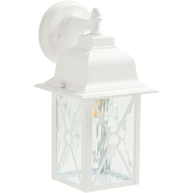 foto del prodotto lampada da parete in metallo bianco da esterno 30 cm findon
