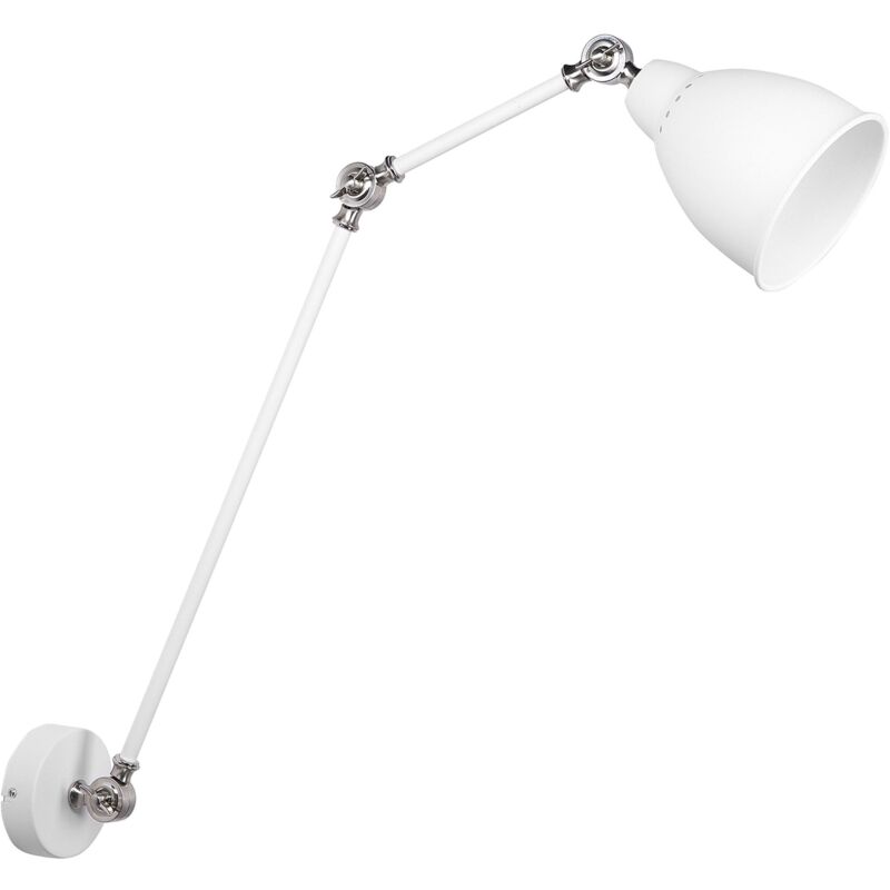 foto del prodotto lampada da parete in metallo bianco e nichel mississippi l