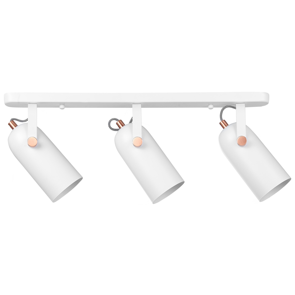 foto del prodotto lampada da parete in metallo nero a 3 luci faretto con paralume regolabile industriale home office