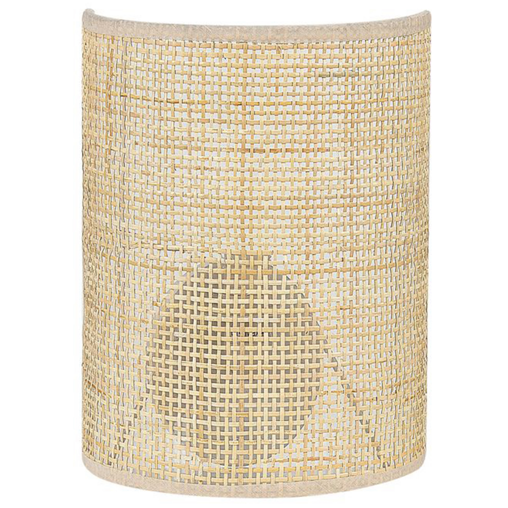 foto del prodotto lampada da parete in rattan naturale con paralume in stile boho soggiorno camera da letto