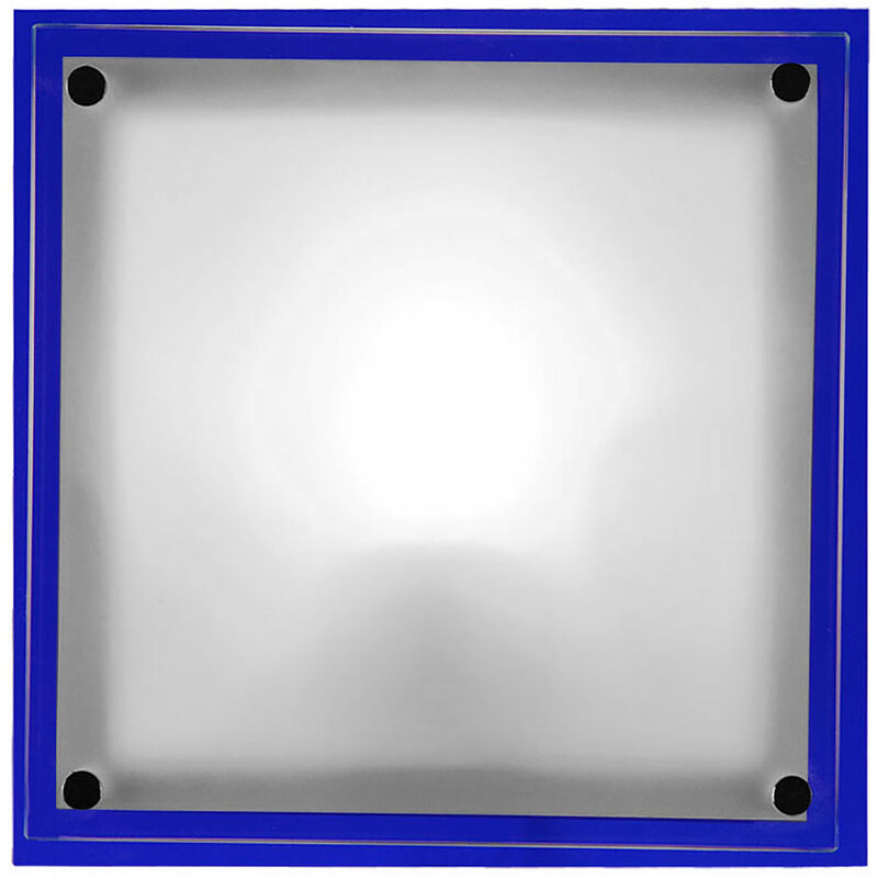 immagine 0 del prodotto lampada da parete in vetro per scale, lampada da parete corridoio quadrata, metallo bianco, 1x e27, lxl 24x24 cm, globo 48307