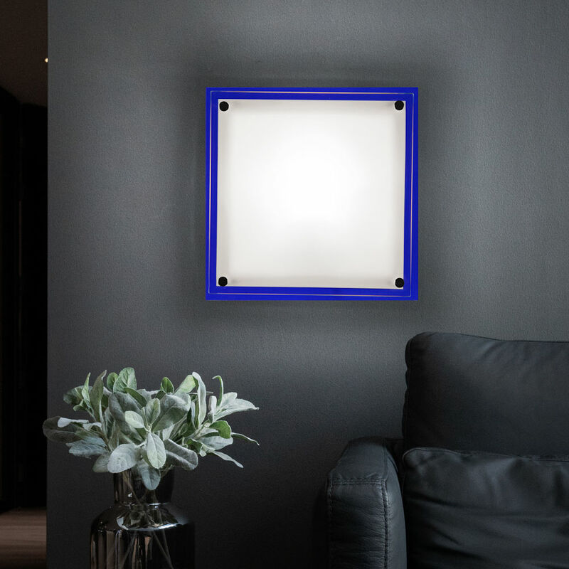 immagine 0 del prodotto lampada da parete in vetro per scale luce da parete luce da soffitto luce da corridoio quadrata, metallo bianco, 3,7w 320lm bianco caldo, lxl 24x24 cm