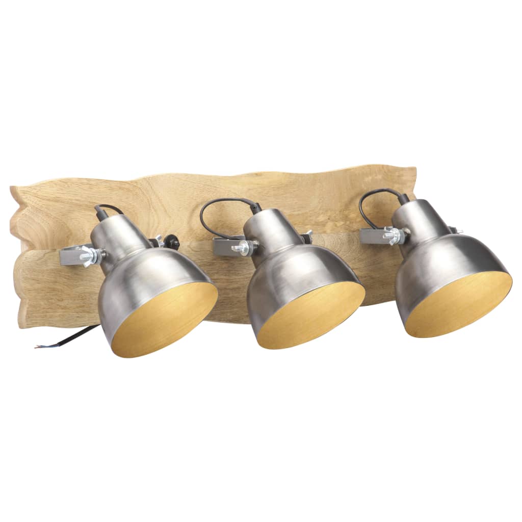 foto del prodotto lampada da parete industriale argento 68x23 cm e27 legno mango cod mxl 74194