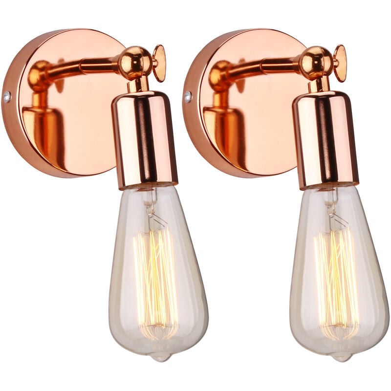 foto del prodotto lampada da parete interni, applique in metallo regolabile 180 , illuminazione da parete per soggiorno camera da letto corridoio 2x oro rosa 