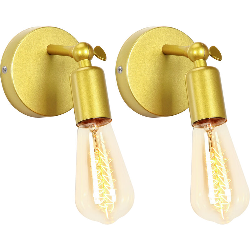 foto del prodotto lampada da parete interni, applique in metallo regolabile 180 , illuminazione da parete per soggiorno camera da letto corridoio oro 2 pezzi