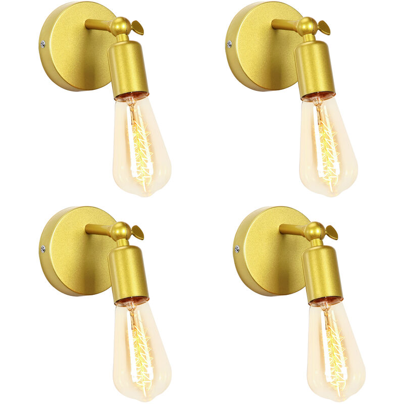 foto del prodotto lampada da parete interni, applique in metallo regolabile 180 , illuminazione da parete per soggiorno camera da letto corridoio oro 4 pezzi