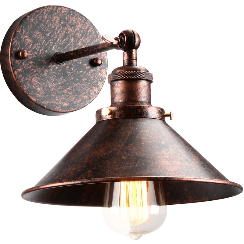 foto del prodotto lampada da parete interni, industriale stile applique con 22cm paralume, illuminazione da parete regolabile 180 per soggiorno camera da letto
