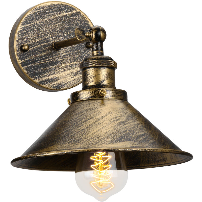 foto del prodotto lampada da parete interni, industriale stile applique con 22cm paralume, illuminazione da parete regolabile 180 per soggiorno camera da letto