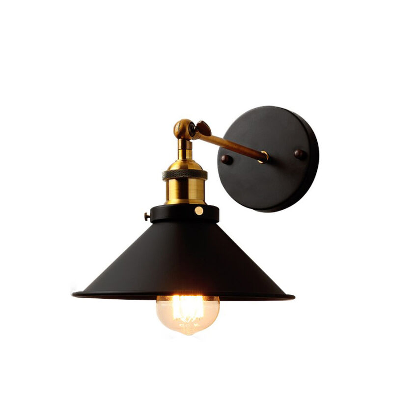 foto del prodotto lampada da parete interni, industriale stile applique con 22cm paralume, illuminazione da parete regolabile 180 per soggiorno camera da letto