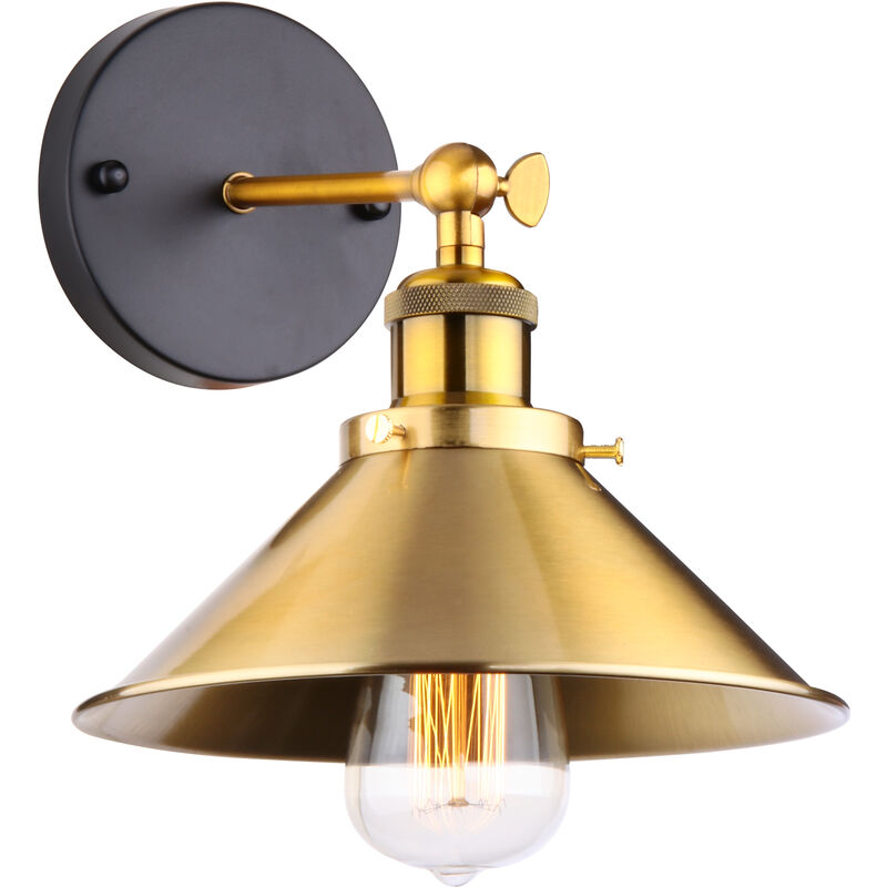 foto del prodotto lampada da parete interni, industriale stile applique con 22cm paralume, illuminazione da parete regolabile 180 per soggiorno camera da letto