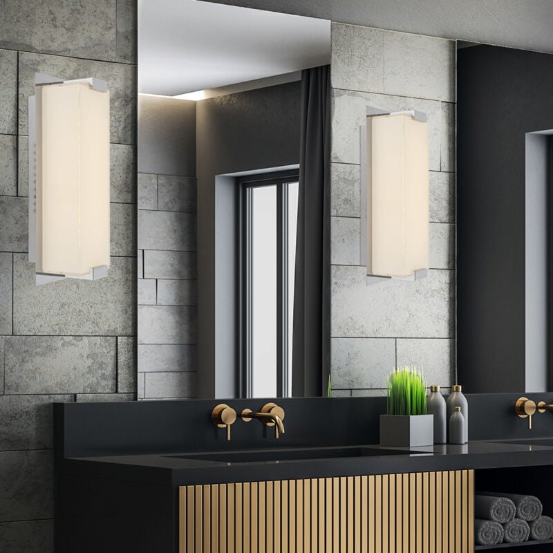 foto del prodotto lampada da parete lampada da corridoio a led lampada da scala lampada da parete cromata per camera da letto, vetro satinato. 6w 470lm bianco caldo,