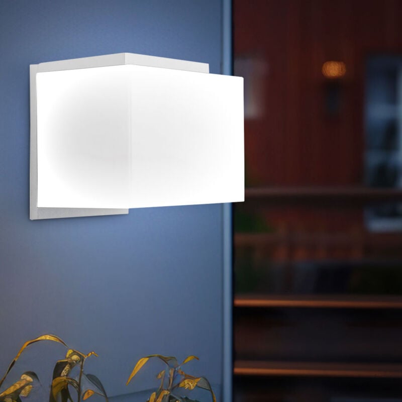 foto del prodotto lampada da parete lampada da esterno lampada da parete lampada per facciata lampada per porta d'ingresso, alluminio vetro bianco, 1x e27, lxlxh 12 x