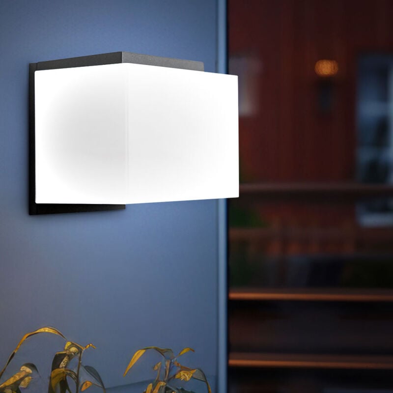 foto del prodotto lampada da parete lampada da esterno lampada da parete lampada per facciata lampada per porta d ingresso, alluminio vetro bianco antracite, 1x e27,