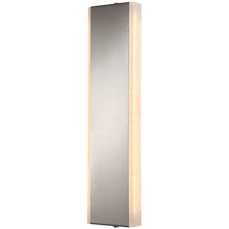 foto del prodotto lampada da parete lampada da parete a led, 2 fiamme, lampada da corridoio in vetro, satinato, metallo, nichel opaco, 2x 12w, 2x 925lm, bianco caldo,