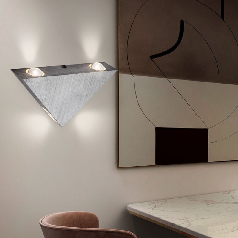 foto del prodotto lampada da parete lampada da parete a led lampada da corridoio luce per scale in alluminio spazzolato, 3w 240lm bianco caldo, lxl 16,5 x 9 cm