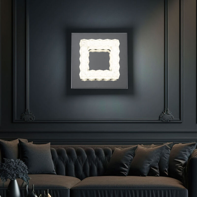 foto del prodotto lampada da parete lampada da parete lampada da camera da letto led cristalli faretto da parete cromato, acrilico, 1x led 6w 520lm 3000k, lxpxh