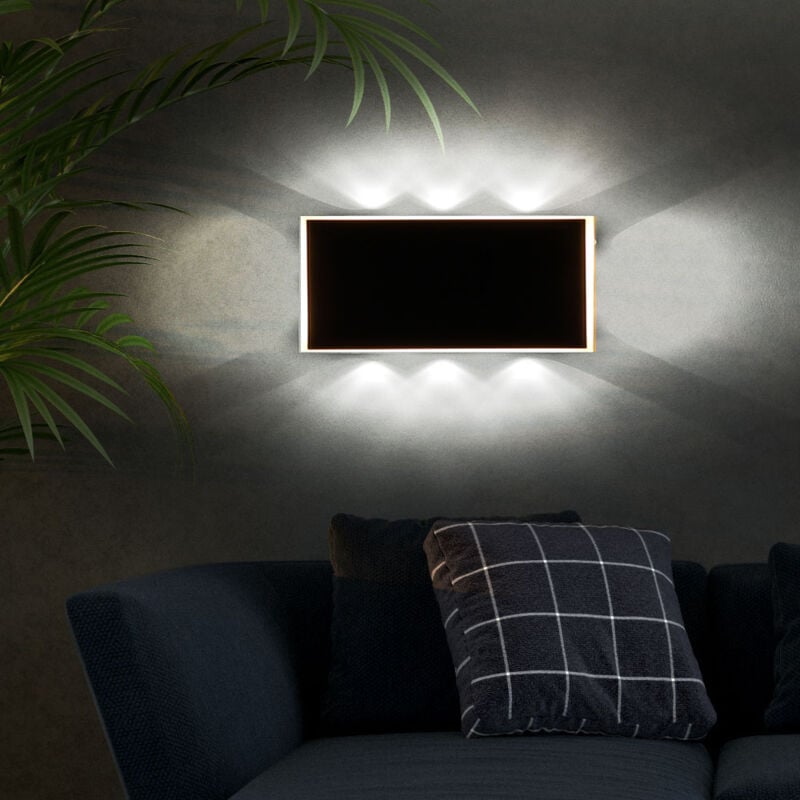foto del prodotto lampada da parete lampada da parete lampada da corridoio lampada da soggiorno camera da letto, metallo nero opale chiaro, 1x led 12w 850lm 3000k,