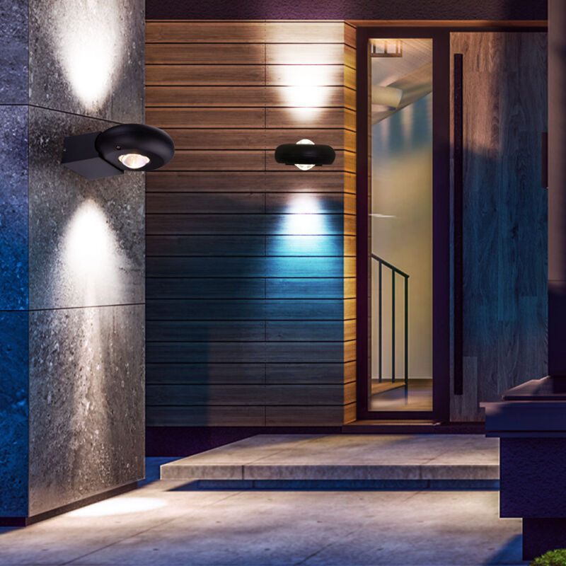 foto del prodotto lampada da parete lampada da parete lampada da esterno lampada da parete per casa terrazza illuminazione su e gi grigio trasparente, 2x led 2,3 w