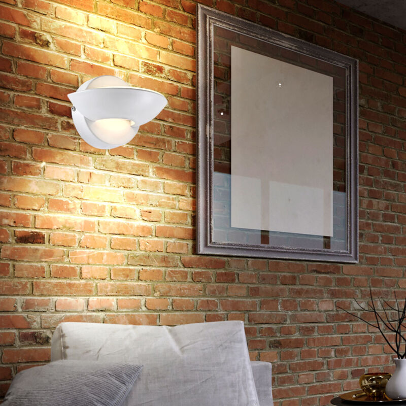 foto del prodotto lampada da parete lampada da parete luce indiretta led bianco semicircolare, illuminazione up down, 2x led 1x 3w 1x4,5w bianco caldo, hxl 16,5x11 cm