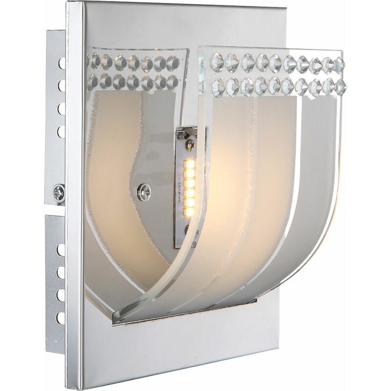 foto del prodotto lampada da parete lampada da parete luce notturna lampada da camera lampada di cristallo lampada di cristallo, vetro satinato cristallino, 1x led 3w