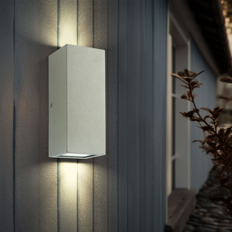 foto del prodotto lampada da parete lampada da parete per casa lampada da parete per esterni lampada per facciata, su e gi 2 lampadine ip44, acciaio inossidabile, led