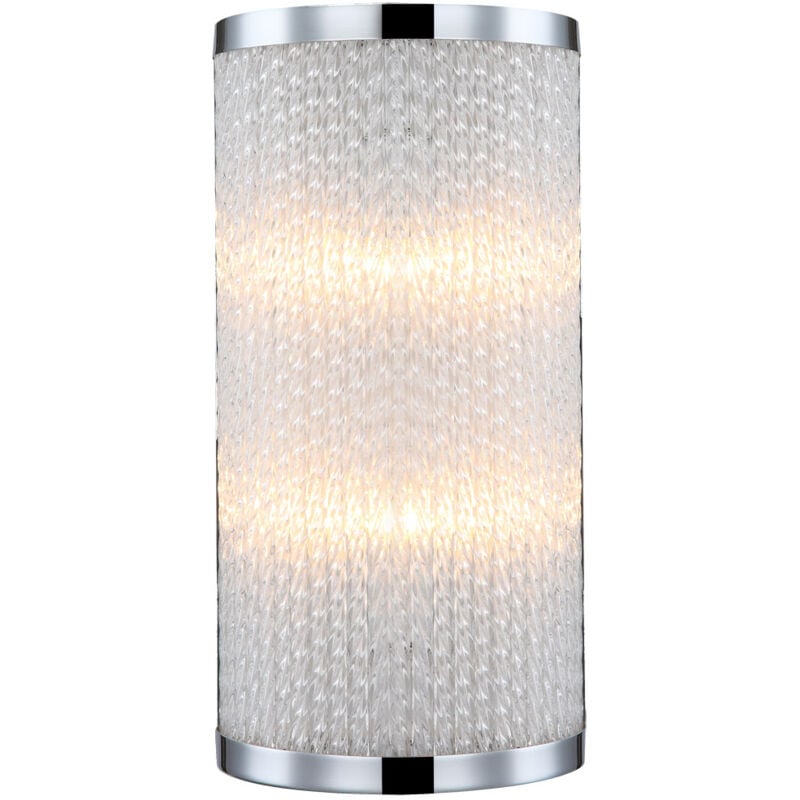 foto del prodotto lampada da parete lampada da scala a 2 luci lampada da corridoio lampada da parete cromata lampada da soggiorno, aste in vetro intrecciate, 2x g9,