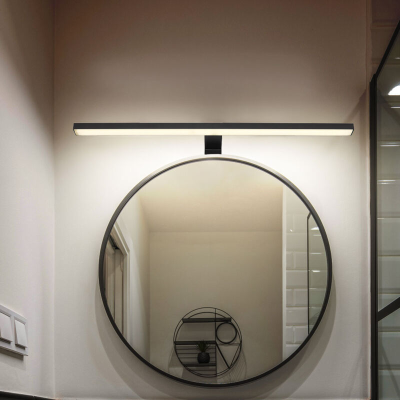 foto del prodotto lampada da parete lampada da specchio bagno lampada da corridoio led nera ip44 l 60 cm