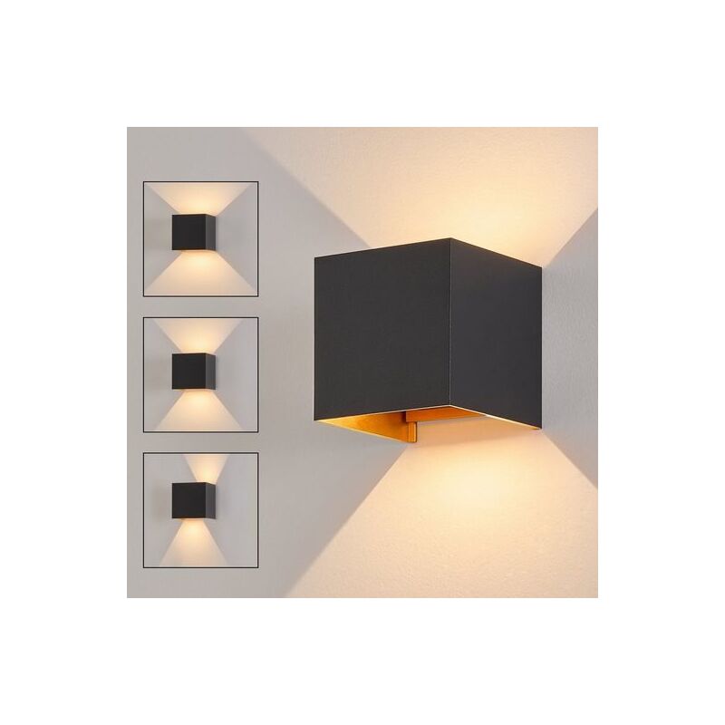 foto del prodotto lampada da parete led da interno da esterno nero up down illuminazione da esterno 5w ip65 bianco caldo lampada da esterno angolo di parete faretto