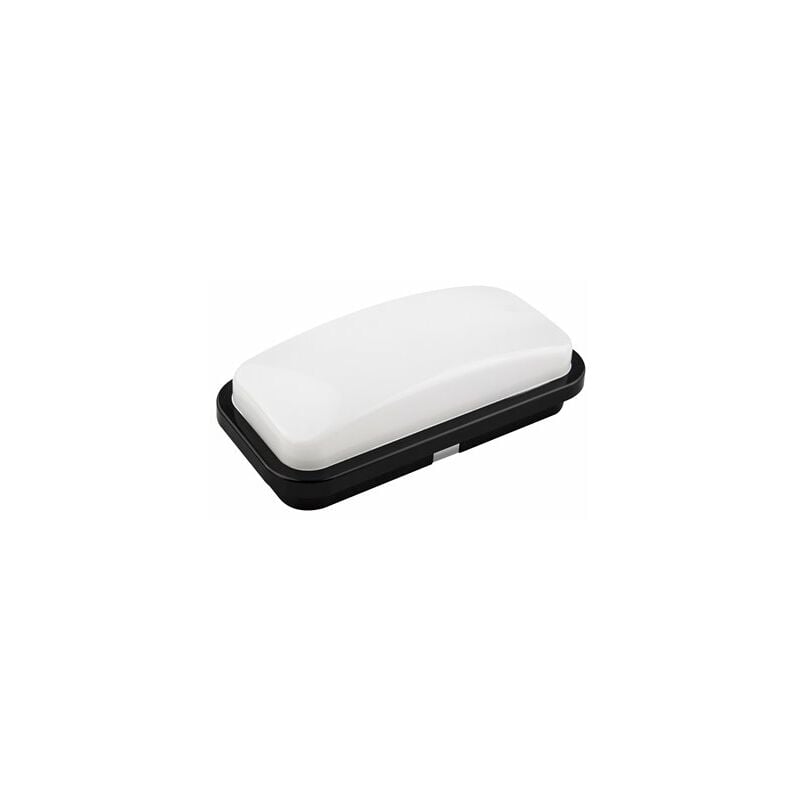 foto del prodotto lampada da parete led matel ip65 rettangolare nera da 20w fredda