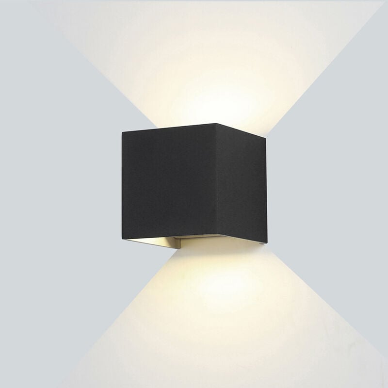 foto del prodotto lampada da parete led nera 6w impermeabile ip54 - bianco naturale 4000k