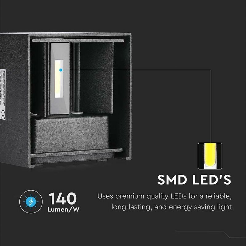 foto del prodotto lampada da parete led v tac 217078 vt 759 b n 5w 3000k ip65