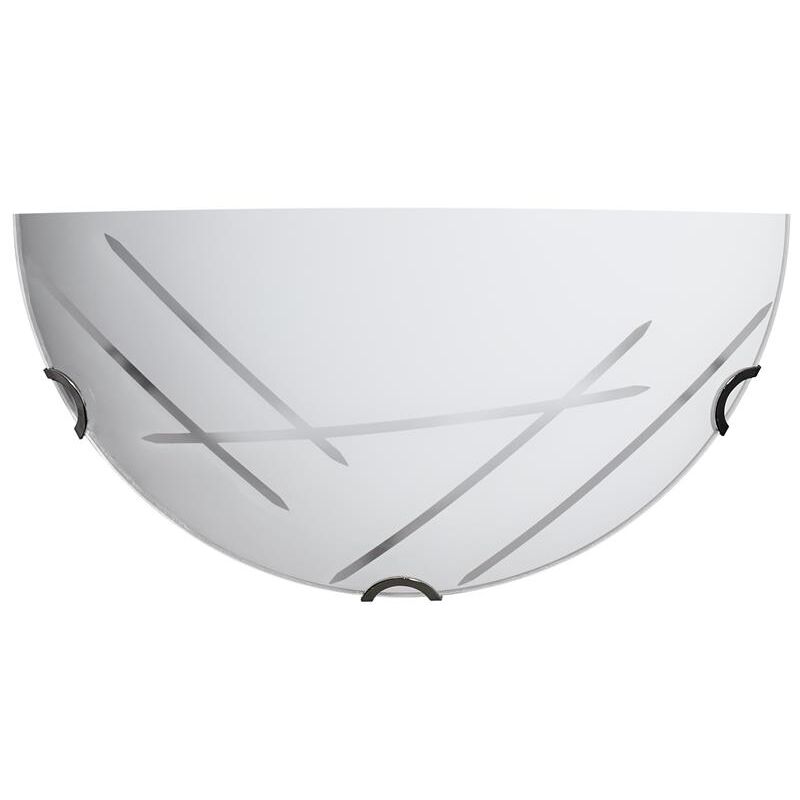 foto del prodotto lampada da parete letizia 1xe27 ganci cromo piastra in vetro decorato tagli bianchi 30 hx15 px10 cm okx