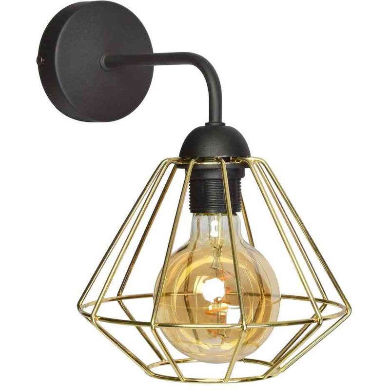 foto del prodotto lampada da parete lupo nero oro 1xe27