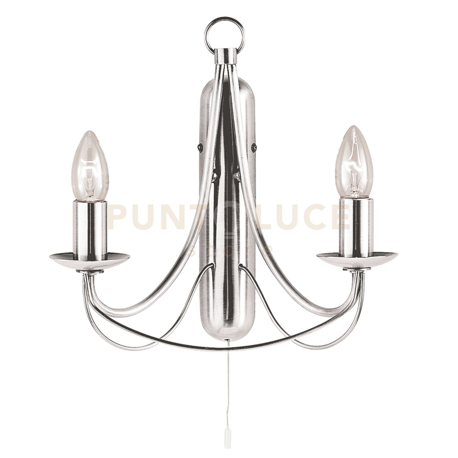 foto del prodotto lampada da parete maypole 2lt - metallo argento satinato