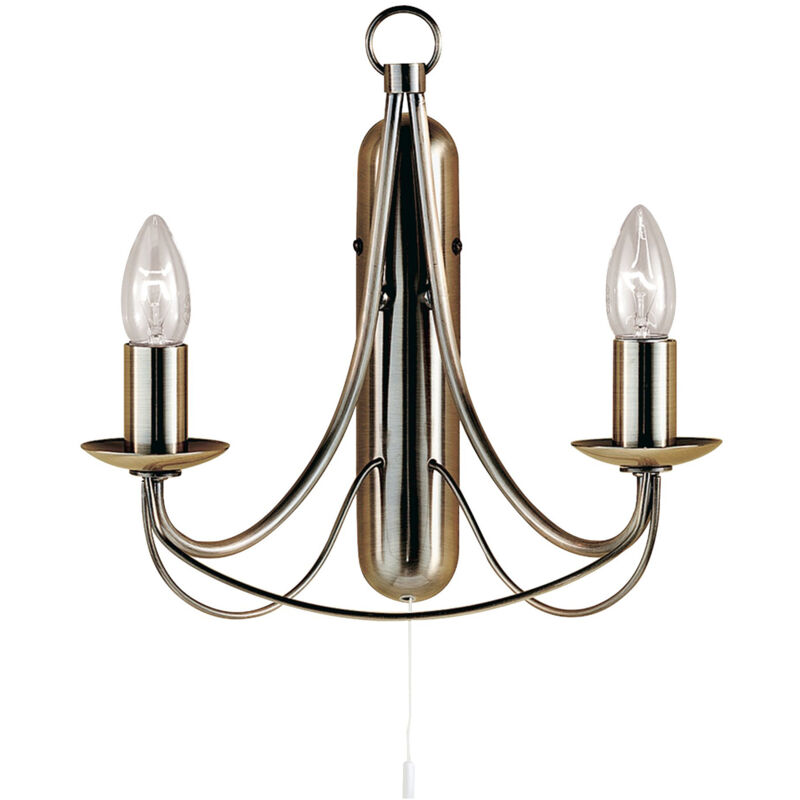 foto del prodotto lampada da parete maypole 2lt metallo ottone anticato