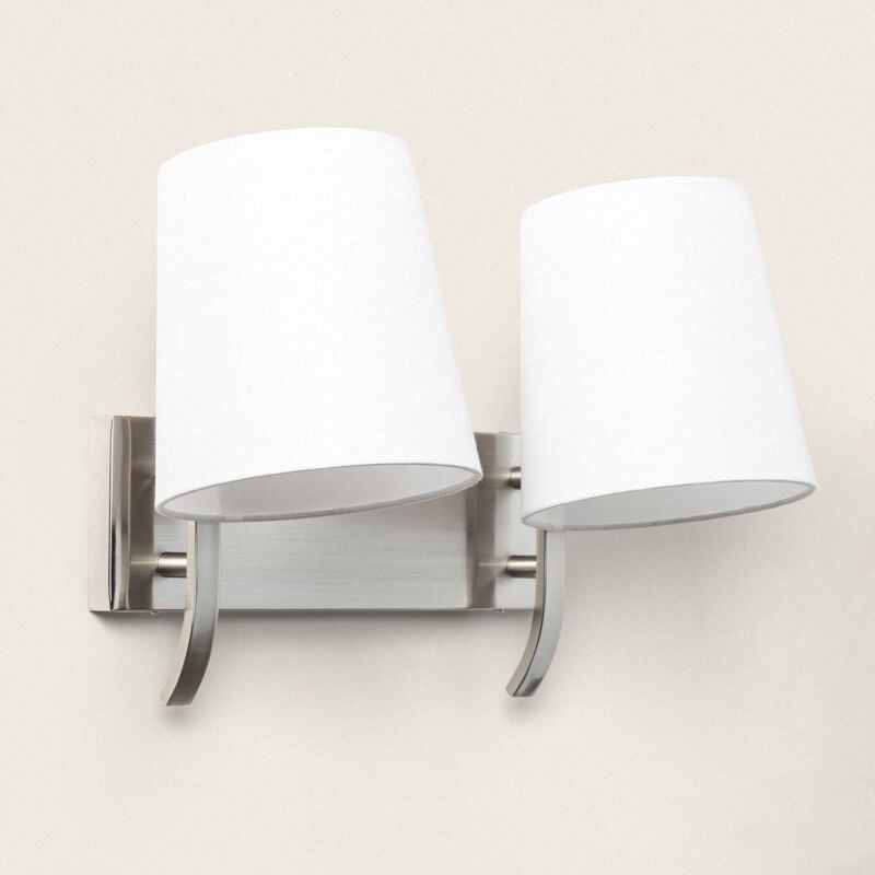 foto del prodotto lampada da parete metallo 2 faretti eikho bianco