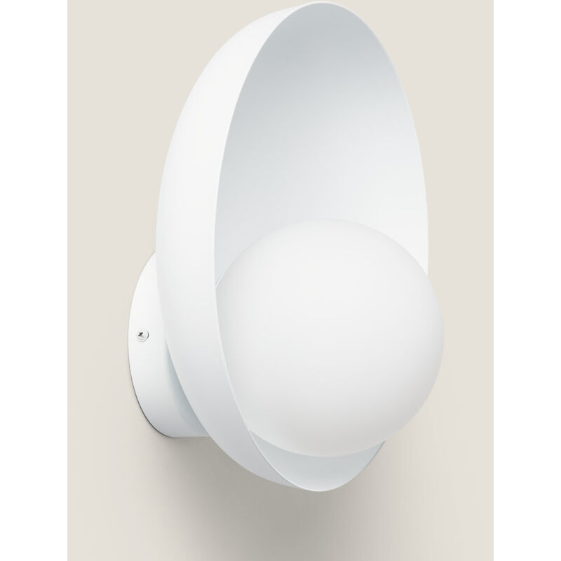 foto del prodotto lampada da parete metallo e vetro bera bianco