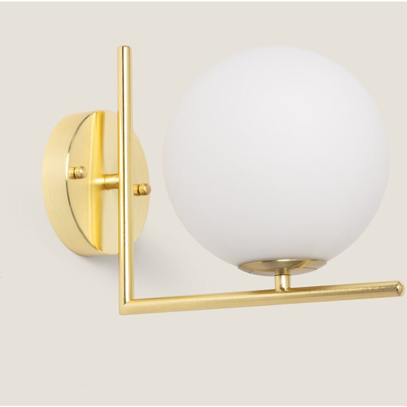foto del prodotto lampada da parete metallo e vetro moonlight design oro