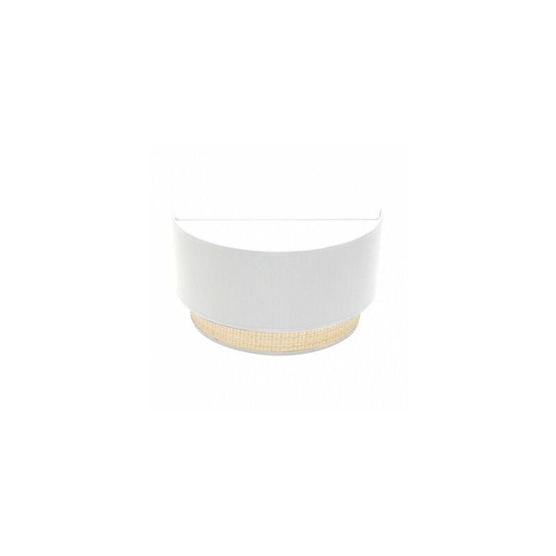foto del prodotto lampada da parete modello kandy paralume di tessuto bianco fabrilamp