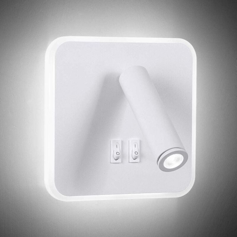 foto del prodotto lampada da parete moderna a led 8w 350 lampada da lettura da comodino girevole faretto da parete a led 3w con interruttore applique da parete per