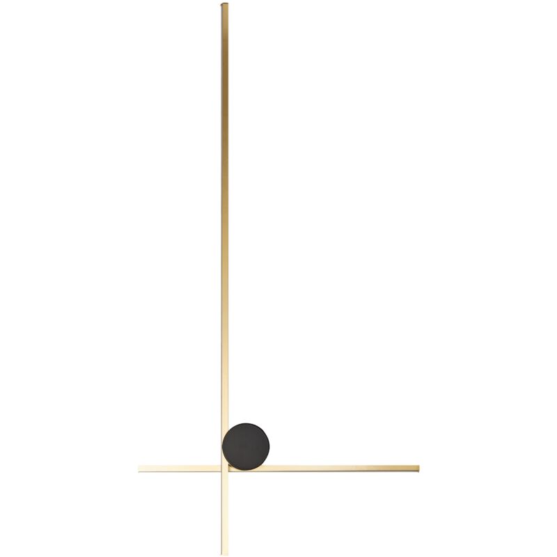 foto del prodotto lampada da parete moderna a led illuminazione paralume in alluminio ferro base nera soggiorno camera da letto oro nuevo